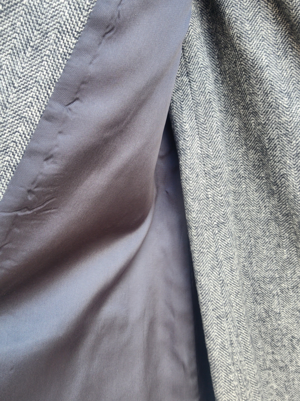 Vintage Pendleton Wool Skirt Suit Set Blazer Grey Herringbone Size 12 USA Made - Picture 8 of 16